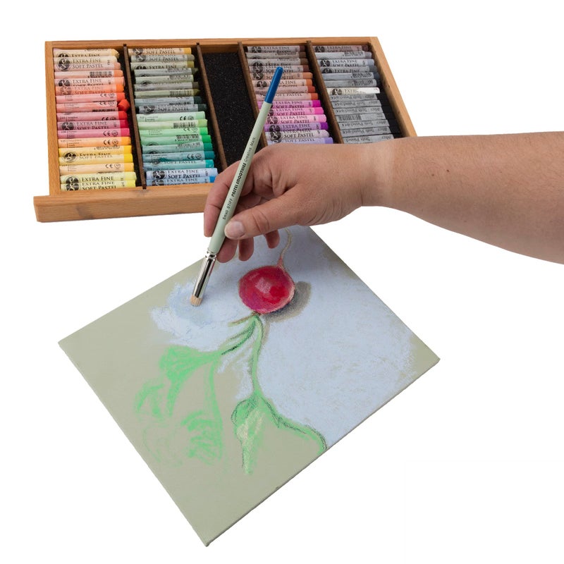 Creative Mark فرشاة كرييتف مارك باستيل سموذي - فرشاة لخلط الباستيل شعيرات ونايلون لخلط على الأسطح الخشنة مقبض قصير من خشب مطلي - [صلب | مجموعة من 3] أبيض - Image 2